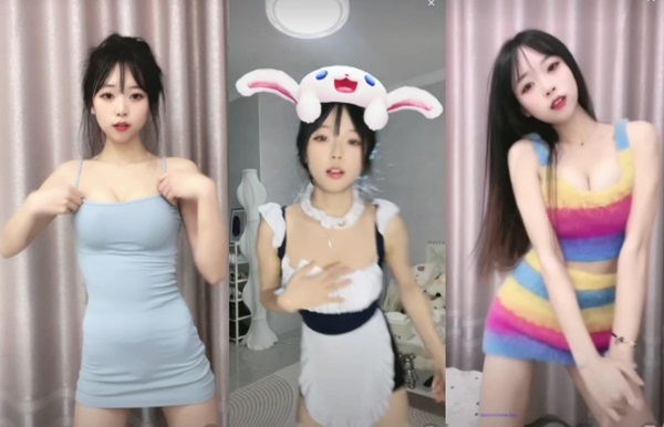 抖音 02uiiii 巨乳萌妹，乳贴抖奶骚舞35V