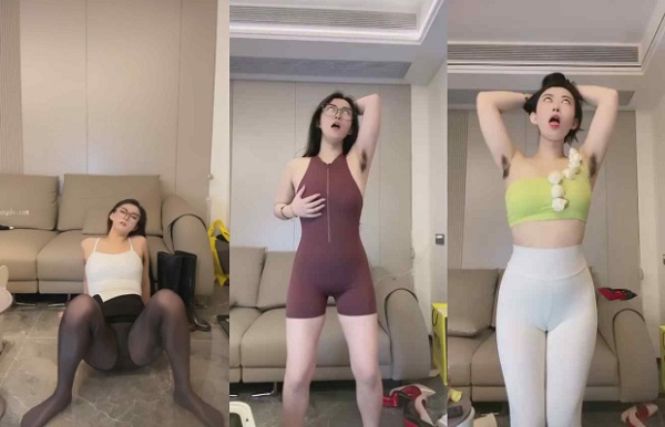 快手 一口丸耶 反差丝袜妹子，白眼+腋毛+顶胯骚舞38V【997M】